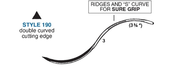 Picture of 3 3/4" Double-Curved Cutting Needle - Style 190-3