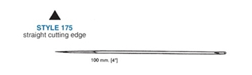 Picture of 100mm Straight Cutting Edge Suture Needle - Style 175-4